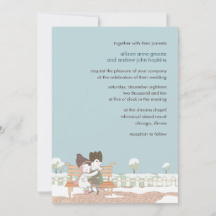 Carte d'invitation de mariage d'hiver fantasque