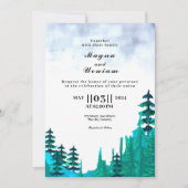 Carte d'invitation de mariage d'hiver Paysage de m (Devant)