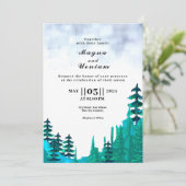 Carte d'invitation de mariage d'hiver Paysage de m (Debout devant)