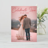 Carte d'invitation de mariage d'hiver rouge modern (Debout devant)