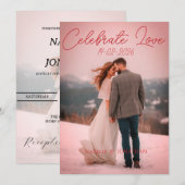 Carte d'invitation de mariage d'hiver rouge modern (Devant / Derrière)