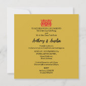 Carte d'invitation de mariage Double Bonheur Chino (Dos)