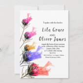 Carte d'invitation de mariage Élégance Fleur en Fe (Devant)