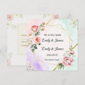 carte d'invitation de mariage élégante (Devant / Derrière)