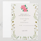 Carte d'invitation de mariage élégante (Devant / Derrière)