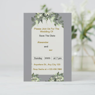 Carte d'invitation de mariage élégante