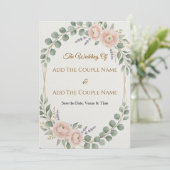 Carte d'invitation de mariage élégante (Debout devant)