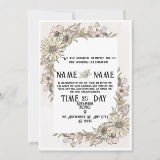 Carte d'invitation de mariage élégante