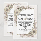 Carte d'invitation de mariage élégante (Devant / Derrière)