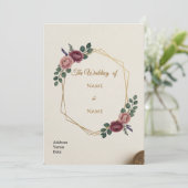 Carte d'invitation de mariage élégante (Debout devant)
