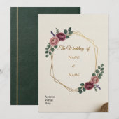 Carte d'invitation de mariage élégante (Devant / Derrière)