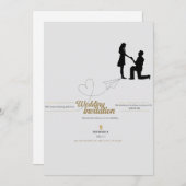 Carte d'invitation de mariage élégante (Devant / Derrière)