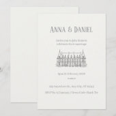 Carte d'invitation de mariage élégante (Devant / Derrière)
