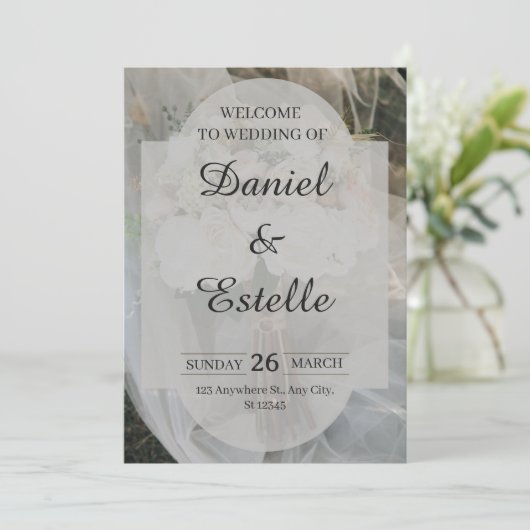 Carte d'invitation de mariage élégante (Debout devant)