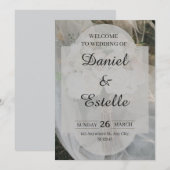 Carte d'invitation de mariage élégante (Devant / Derrière)