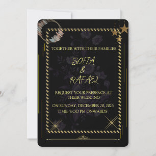 CARTE D'INVITATION DE MARIAGE ÉLÉGANTE