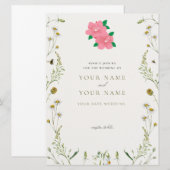 Carte d'invitation de mariage élégante (Devant / Derrière)