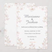 Carte d'invitation de mariage élégante (Devant / Derrière)