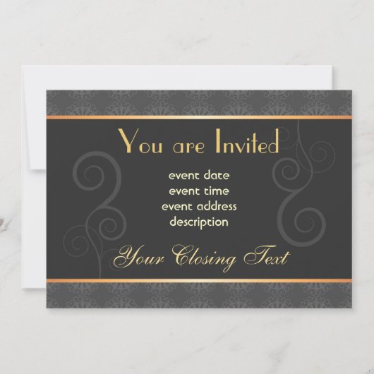 Carte d'invitation de mariage élégante (Devant)