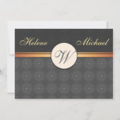 Carte d'invitation de mariage élégante (Dos)