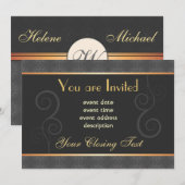 Carte d'invitation de mariage élégante (Devant / Derrière)
