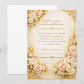 Carte d'invitation de mariage élégante à fleurs en (Devant / Derrière)