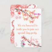 Carte d'invitation de mariage élégante avec motif  (Devant / Derrière)