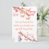 Carte d'invitation de mariage élégante avec motif  (Debout devant)