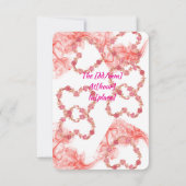 Carte d'invitation de mariage élégante avec motif  (Dos)