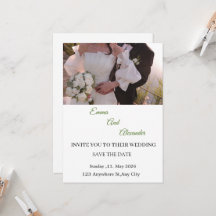 Carte d'invitation de mariage élégante avec photo