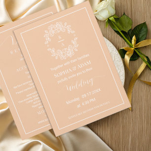 Carte d'invitation de mariage élégante et minimali