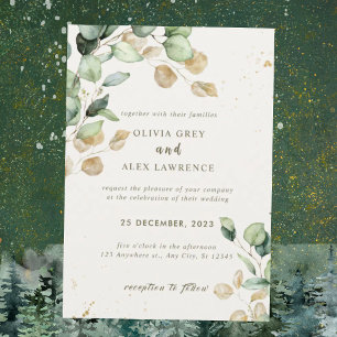 Carte d'invitation de mariage élégante et poussiér