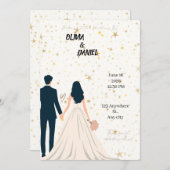 Carte d'invitation de mariage élégante et romantiq (Devant / Derrière)