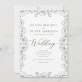 carte d'invitation de mariage élégante et simple d (Devant)