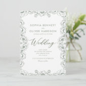 carte d'invitation de mariage élégante et simple d (Debout devant)