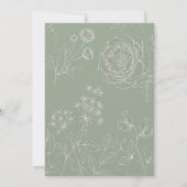 carte d'invitation de mariage élégante et simple d (Dos)