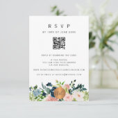 CARTE D'INVITATION DE MARIAGE élégante florale ave (Debout devant)