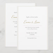 Carte d'invitation de mariage élégante – Luxe mini (Devant / Derrière)