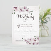 Carte d'invitation de mariage Élégante Orchidée (Debout devant)