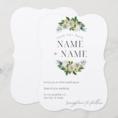 Carte d'invitation de mariage élégante pour sauver (Devant / Derrière)