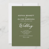 CARTE D'INVITATION DE MARIAGE ÉLÉGANTE SIMPLE VERT (Devant)