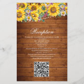 Carte d'invitation de mariage en bois floral rusti (Dos)