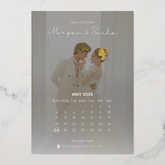 Carte d'invitation de mariage en feuille (Recto)