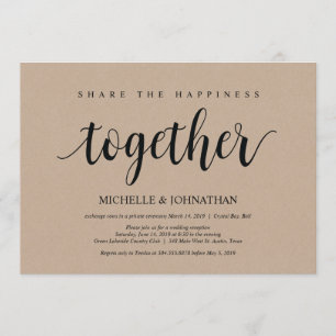 Carte d'invitation de mariage en fuite pour partag
