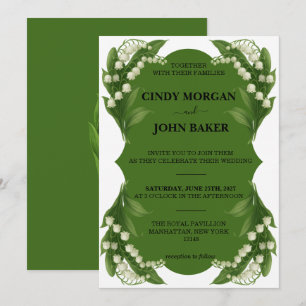 Carte d'invitation de mariage en mousse - Muguet