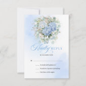 Carte d'invitation de mariage en or avec hydrangea (Devant)