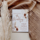 Carte d'invitation de mariage en terre cuite Boho