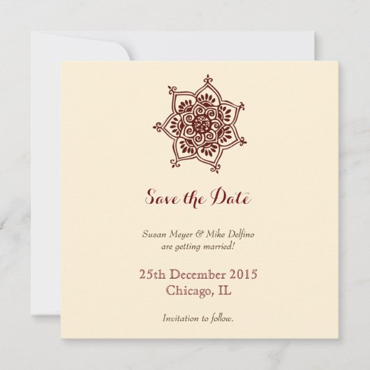 Carte d'invitation de mariage enregistrer la date (Devant)