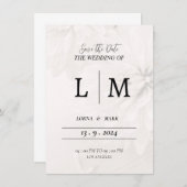 Carte d'invitation de mariage enveloppe blanche (Devant / Derrière)