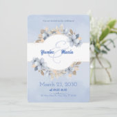 Carte d'invitation de mariage Épargnez la date (Debout devant)